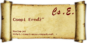 Csepi Ernő névjegykártya