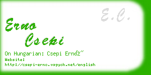 erno csepi business card